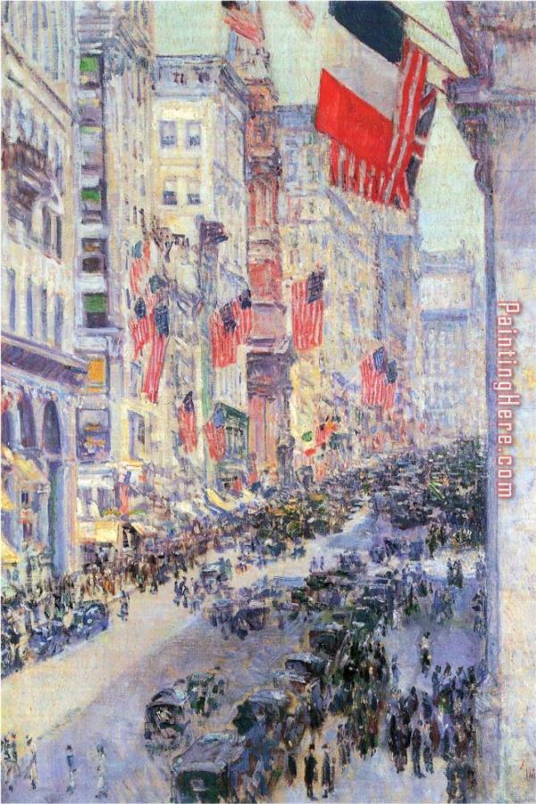 childe hassam The Avenue Along 34th Street May 1917